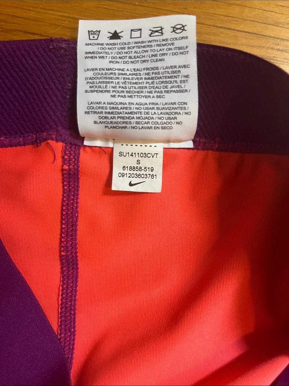 Nike Dry Fit Pro Purple & Pink Small Capri Leggings
